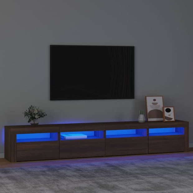 vidaXL Tv-meubel met LED-verlichting 240x35x40 cm bruin eikenkleur