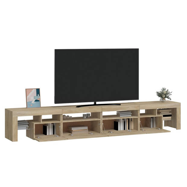 vidaXL Tv-meubel met LED-verlichting 260x36,5x40cm sonoma eikenkleurig