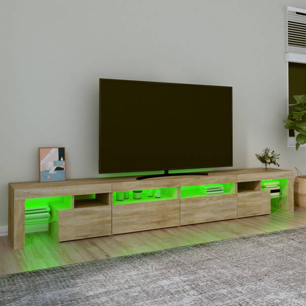 vidaXL Tv-meubel met LED-verlichting 260x36,5x40cm sonoma eikenkleurig