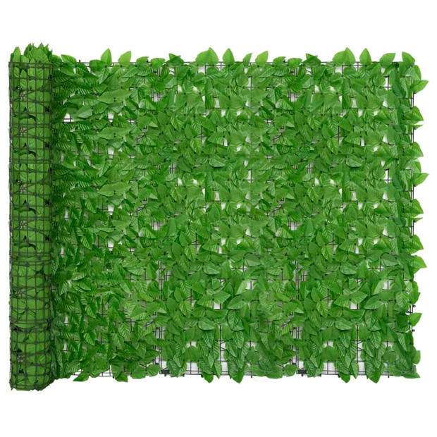 vidaXL Balkonscherm met groene bladeren 200x150 cm