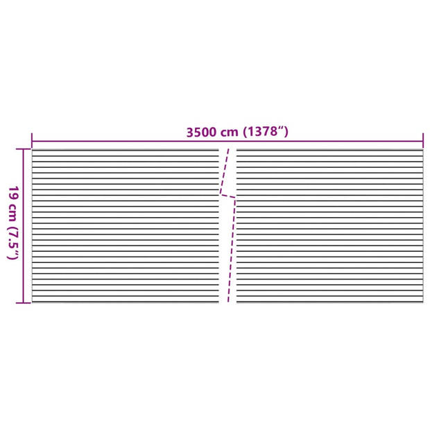 vidaXL Tuinscherm 2 st grof steenpatroon 35x0,19 m PVC grijs