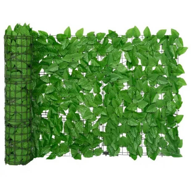 vidaXL Balkonscherm met groene bladeren 200x75 cm