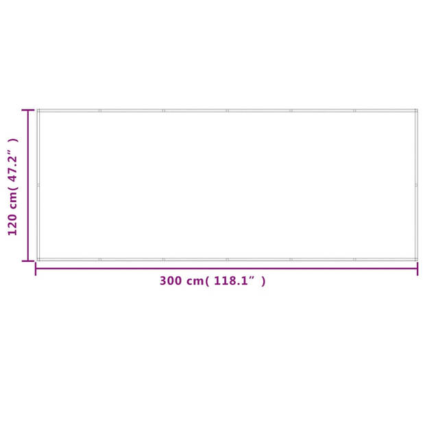 vidaXL Balkonscherm 120x300 cm 100% oxford polyester lichtgrijs