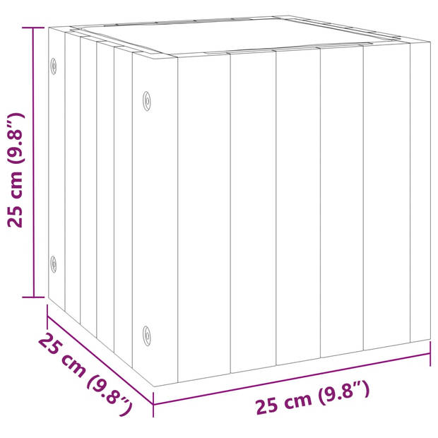 vidaXL Plantenbak 25x25x25 cm massief acaciahout