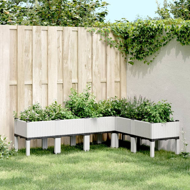 vidaXL Plantenbak met poten 160x120x42 cm polypropeen wit