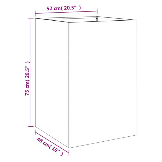 vidaXL Plantenbak 52x48x75 cm staal antracietkleurig