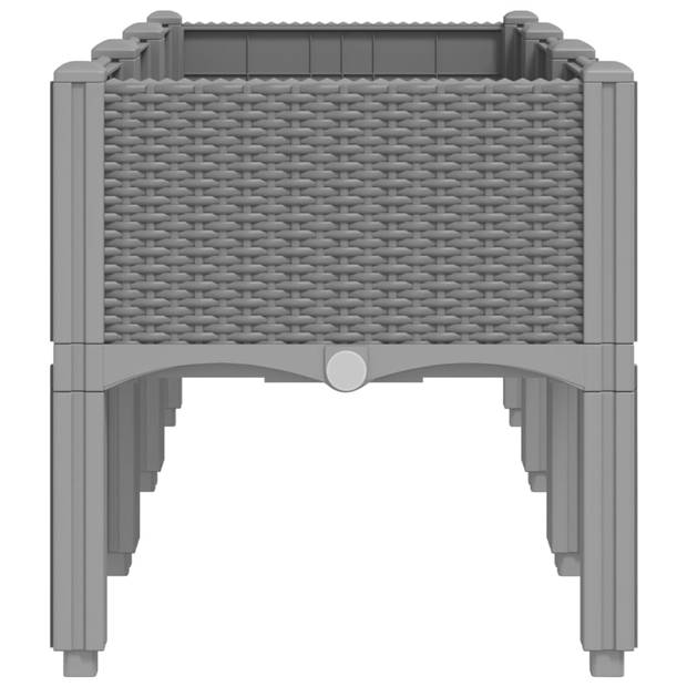 vidaXL Plantenbak met poten 120x40x42 cm polypropeen lichtgrijs