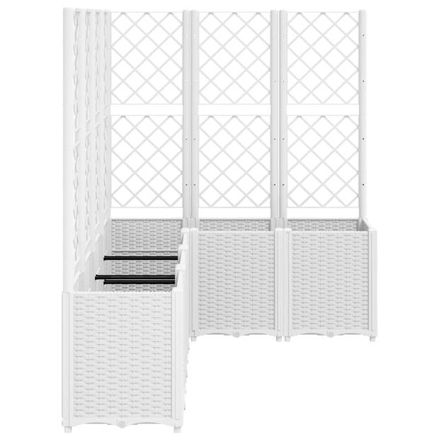 vidaXL Plantenbak met latwerk 160x120x140 cm polypropeen wit