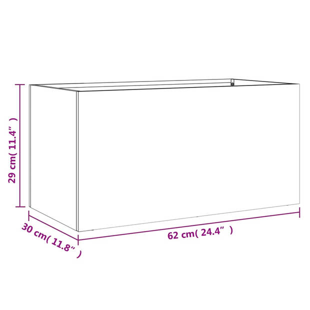 vidaXL Plantenbak 62x30x29 cm staal antracietkleurig