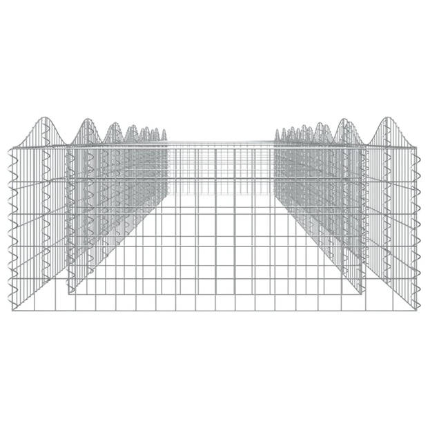 vidaXL Schanskorf gewelfd verhoogd 600x100x50 cm gegalvaniseerd ijzer