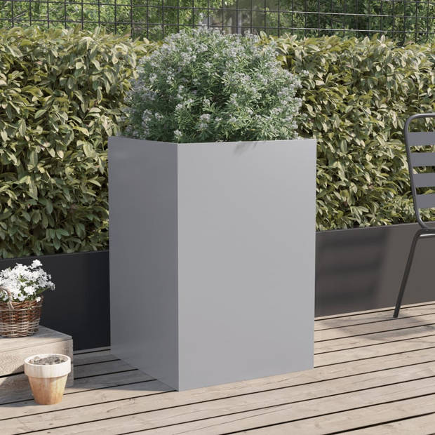 vidaXL Plantenbak 52x48x75 cm gegalvaniseerd staal zilverkleurig