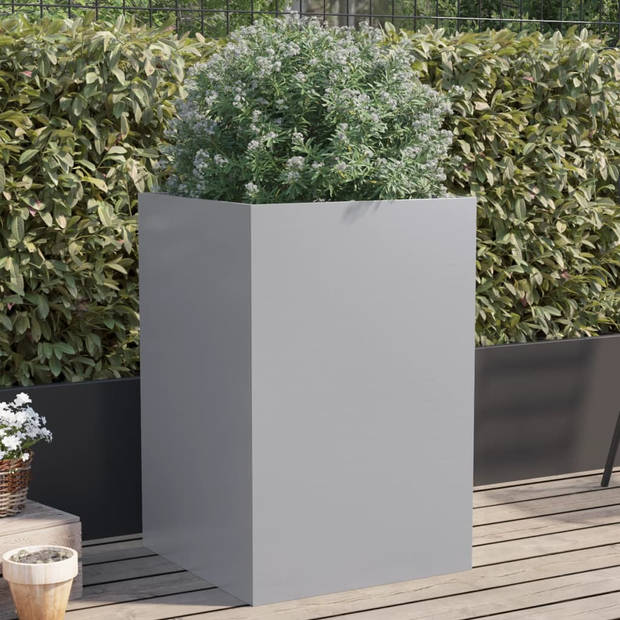 vidaXL Plantenbak 52x48x75 cm gegalvaniseerd staal zilverkleurig