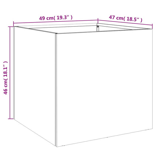 vidaXL Plantenbakken 2 st 49x47x46 cm staal antracietkleurig