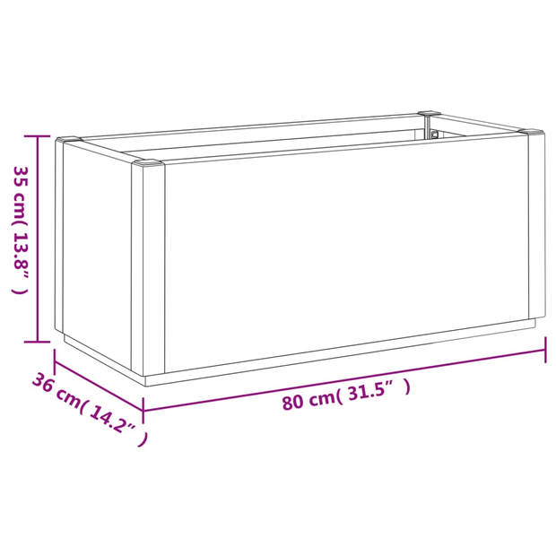 vidaXL Plantenbak 80x36x35 cm polypropeen lichtbruin