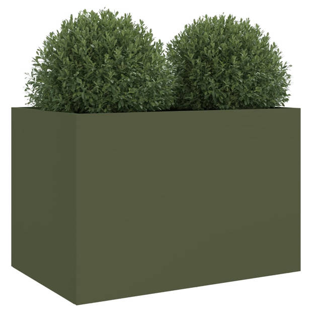 vidaXL Plantenbak 62x40x39 cm staal olijfgroen