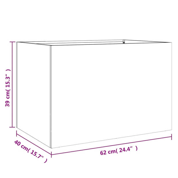 vidaXL Plantenbak 62x40x39 cm staal olijfgroen