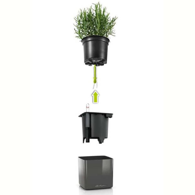 LECHUZA Plantenbakken 3 st Green Wall Home Kit glanzend antraciet