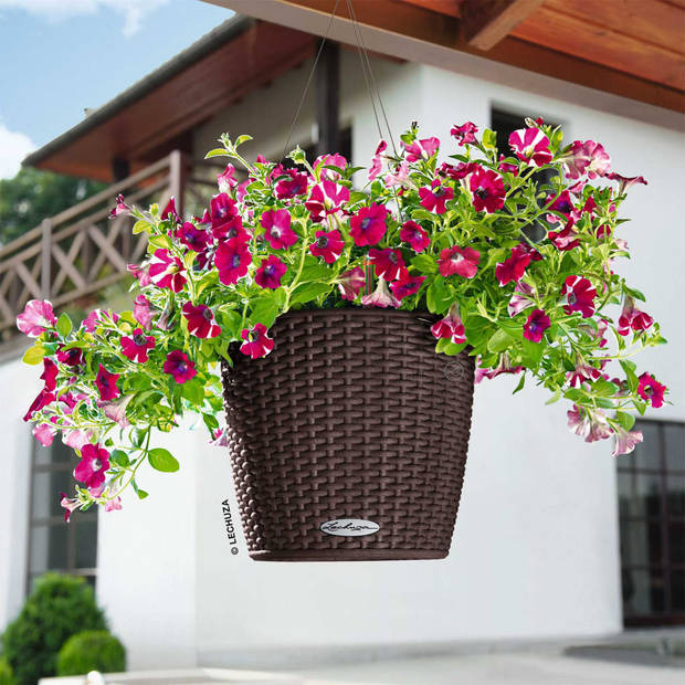 LECHUZA Hangplantenbak NIDO Cottage 28 ALL-IN-ONE mokkakleurig