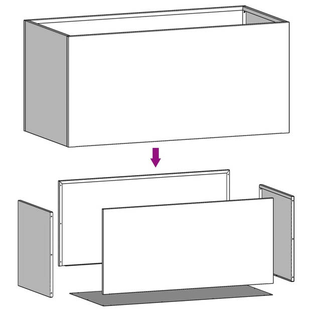 vidaXL Plantenbak 62x30x29 cm roestvrij staal zilverkleurig