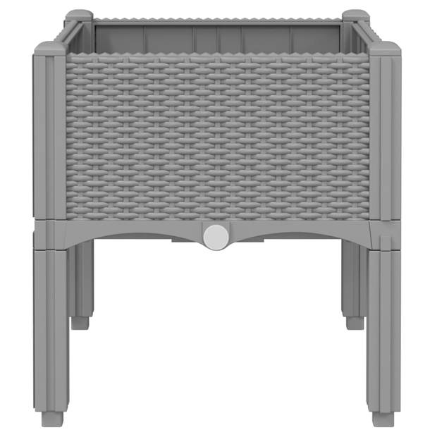 vidaXL Plantenbak met poten 40x40x42 cm polypropeen lichtgrijs