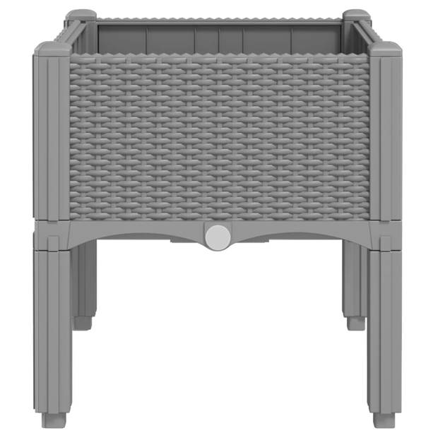 vidaXL Plantenbak met poten 40x40x42 cm polypropeen lichtgrijs