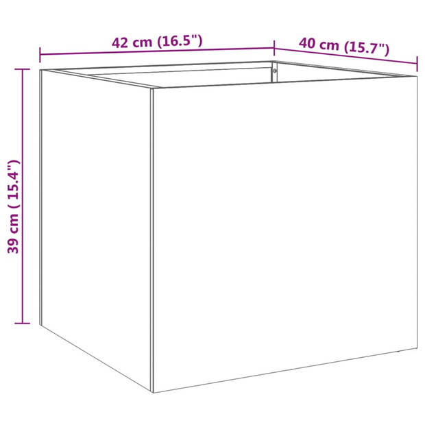 vidaXL Plantenbak 42x40x39 cm roestvrij staal zilverkleurig