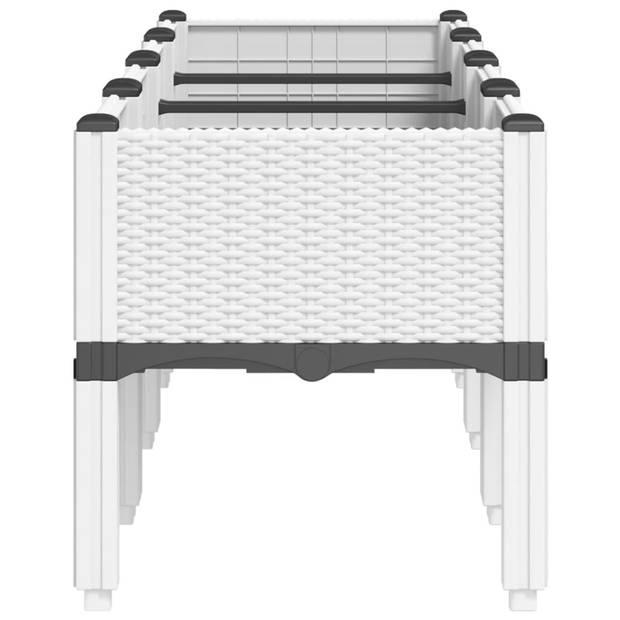 vidaXL Plantenbak met poten 160x40x42 cm polypropeen wit