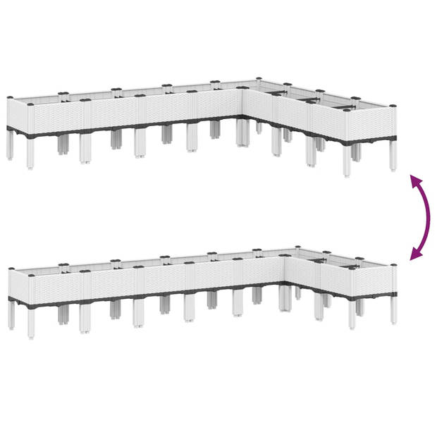 vidaXL Plantenbak met poten 200x160x42 cm polypropeen wit