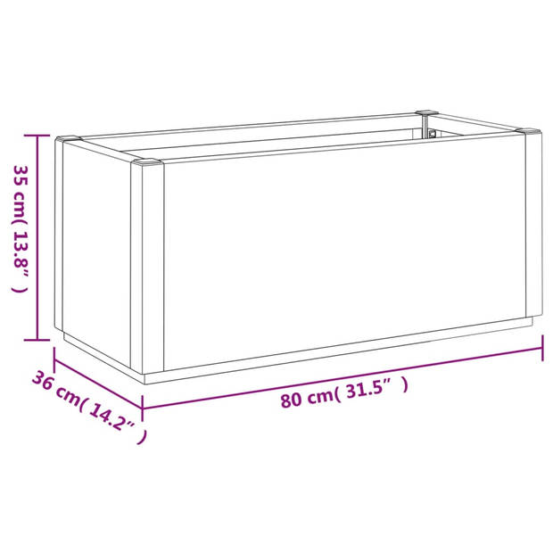 vidaXL Plantenbak 80x36x35 cm polypropeen donkergrijs