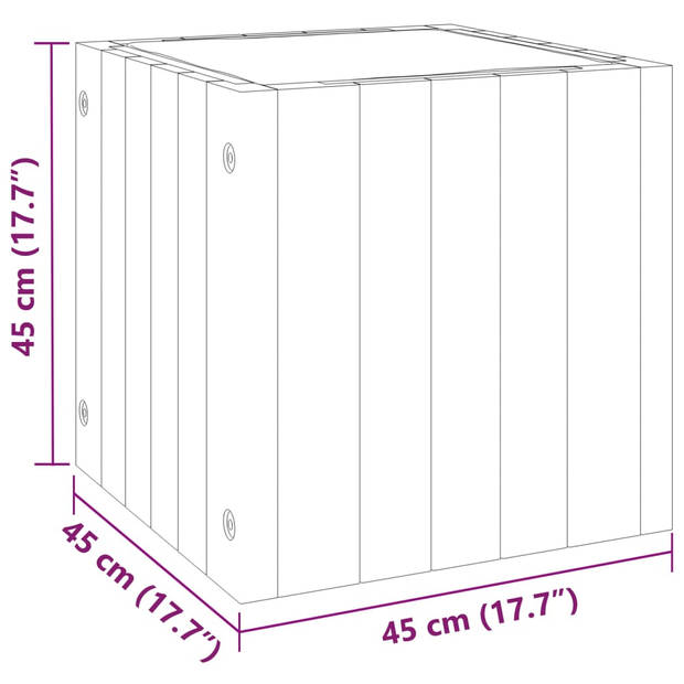 vidaXL Plantenbak 45x45x45 cm massief acaciahout