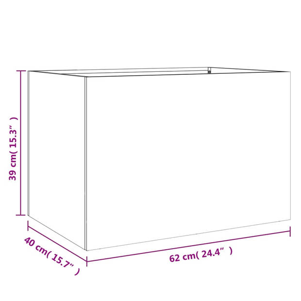 vidaXL Plantenbak 62x40x39 cm staal antracietkleurig