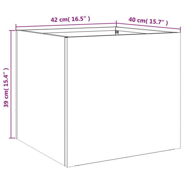 vidaXL Plantenbak 42x40x39 cm staal olijfgroen