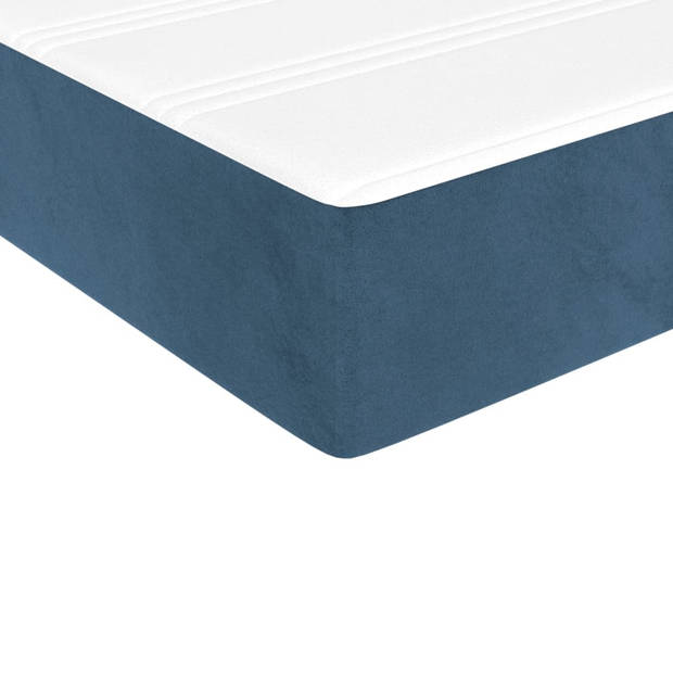 vidaXL Pocketveringmatras 100x210x20 cm fluweel donkerblauw