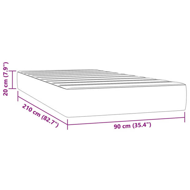 vidaXL Pocketveringmatras 80x210x20 cm fluweel zwart