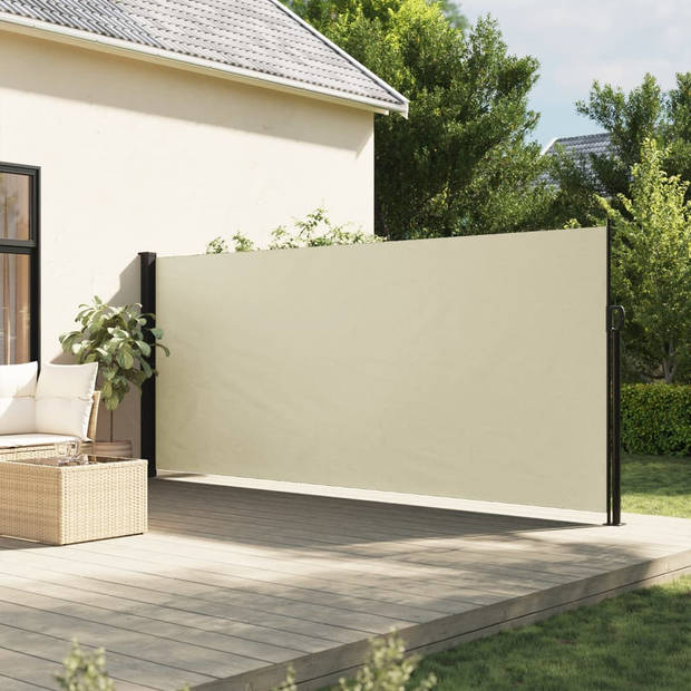 vidaXL Windscherm uittrekbaar 180x600 cm crèmekleurig