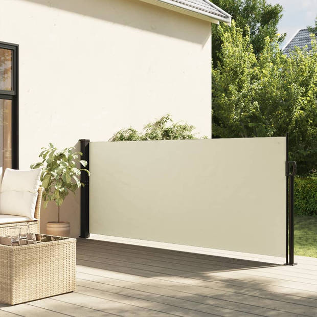 vidaXL Windscherm uittrekbaar 140x600 cm crème