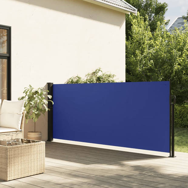 vidaXL Windscherm uittrekbaar 120x600 cm blauw