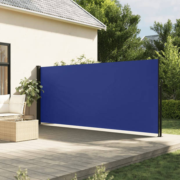 vidaXL Windscherm uittrekbaar 180x500 cm blauw