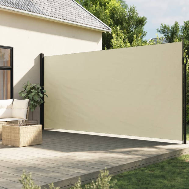 vidaXL Windscherm uittrekbaar 200x500 cm crèmekleurig