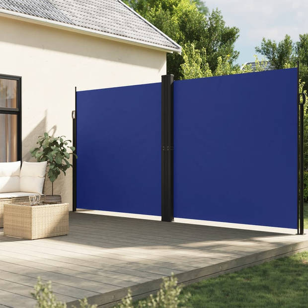 vidaXL Windscherm uittrekbaar 200x600 cm blauw