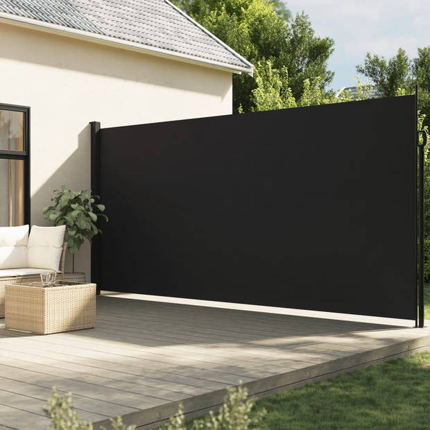 vidaXL Windscherm uittrekbaar 200x600 cm zwart