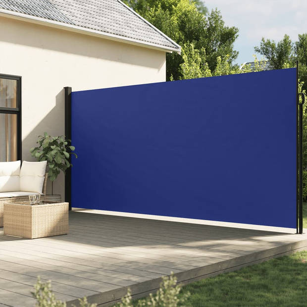 vidaXL Windscherm uittrekbaar 200x500 cm blauw