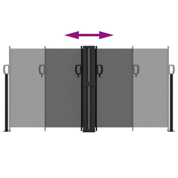 vidaXL Windscherm uittrekbaar 120x1000 cm antraciet