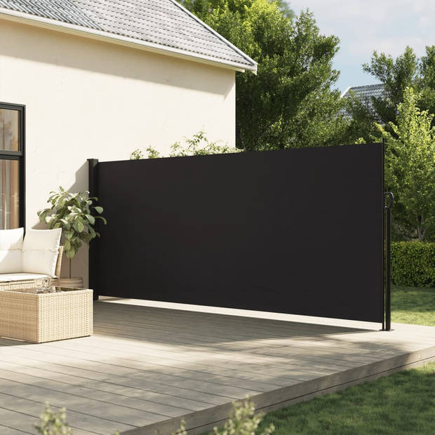 vidaXL Windscherm uittrekbaar 180x300 cm zwart