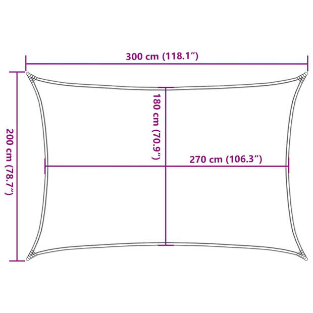 vidaXL Zonnezeil 160 g/m² 2x3 m HDPE donkergroen