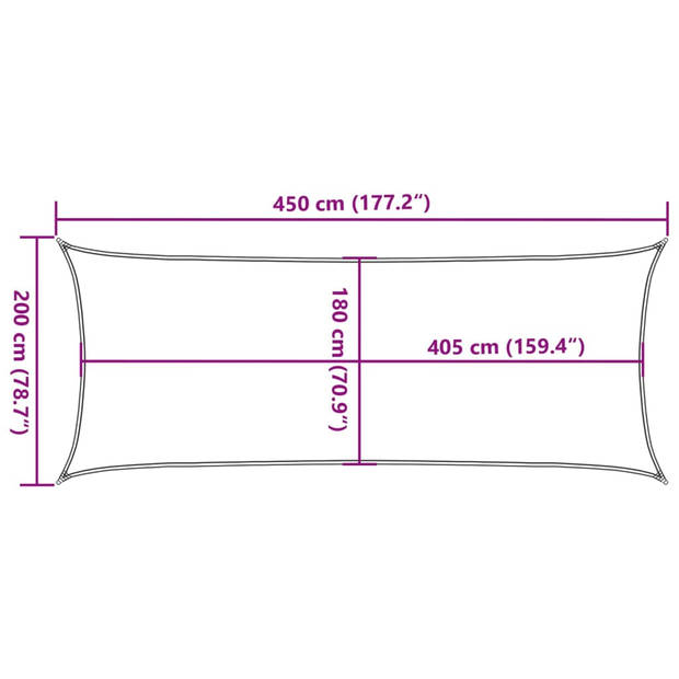 vidaXL Zonnezeil 160 g/m² 2x4,5 m HDPE crèmekleurig