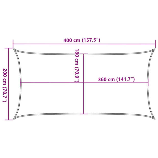 vidaXL Zonnezeil 160 g/m² 2x4 m HDPE bruin