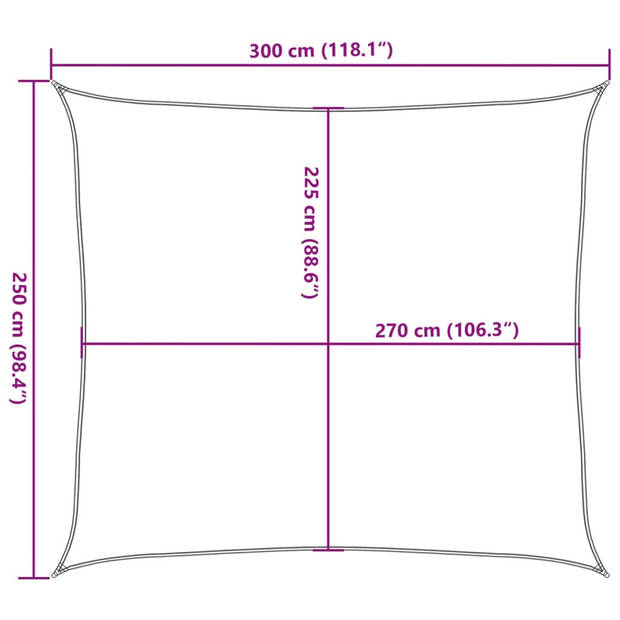 vidaXL Zonnezeil 160 g/m² 2,5x3 m HDPE terracottakleurig