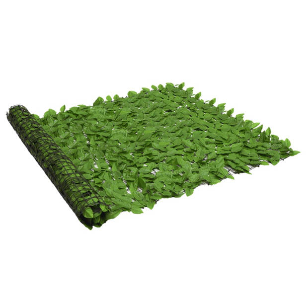 vidaXL Balkonscherm met groene bladeren 300x150 cm