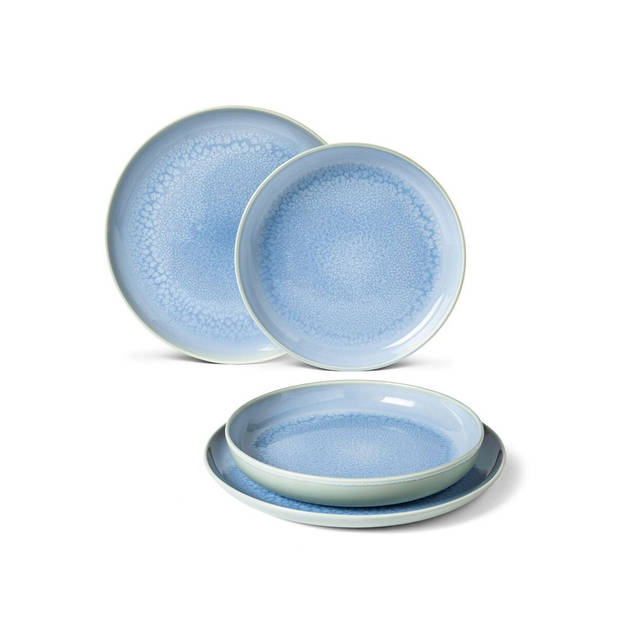 Villeroy & Boch Bordenset Crafted - Blueberry turquoise - 4-delig / 2 personen